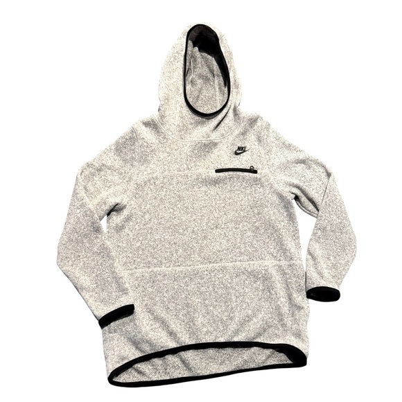 Nike Men's Heather Gray Hoodie Sweater Size Large Zip Chest Pocket - Picture 2 of 12